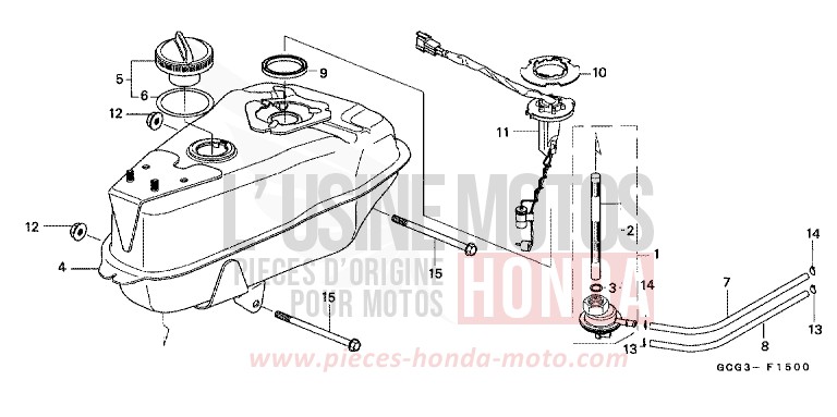 KRAFTSTOFFTANK von CB1300 Super Bold'or ABS SCHWARZ (NH1) von 1999